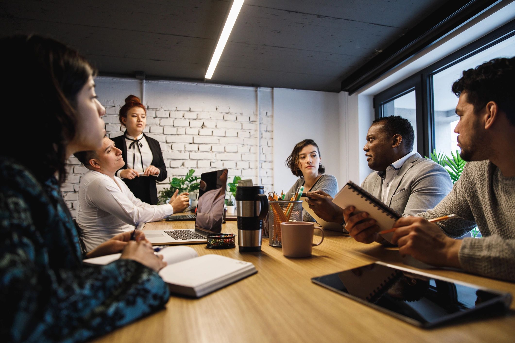 Team leadership meeting in a professional office