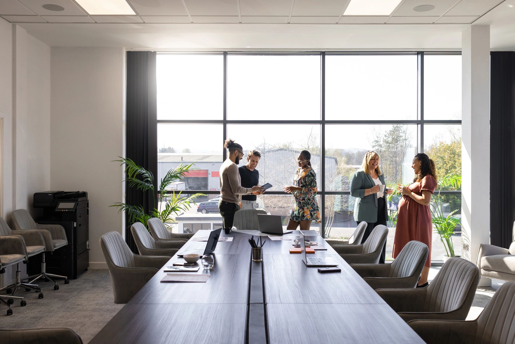 Legal team meeting in a modern office